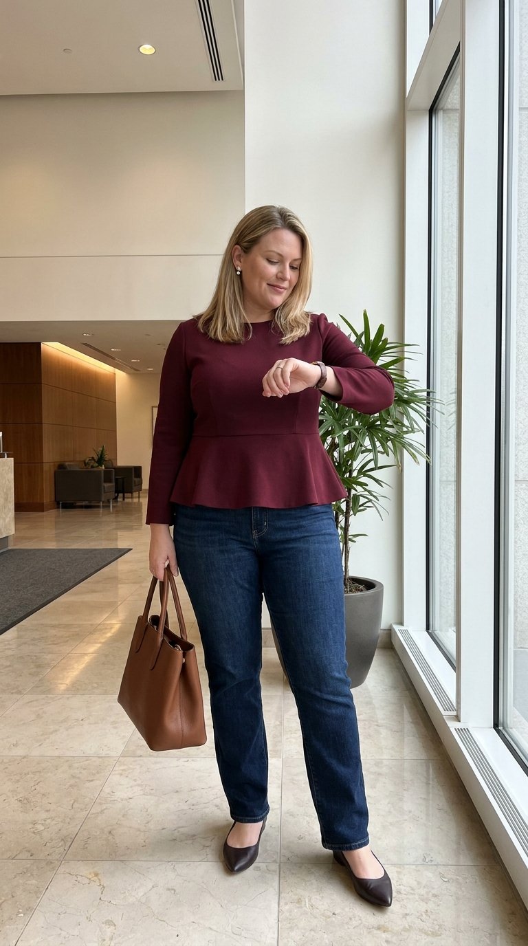 12 Plus Size Business Casual Jeans Outfits That Actually Look Office Ready