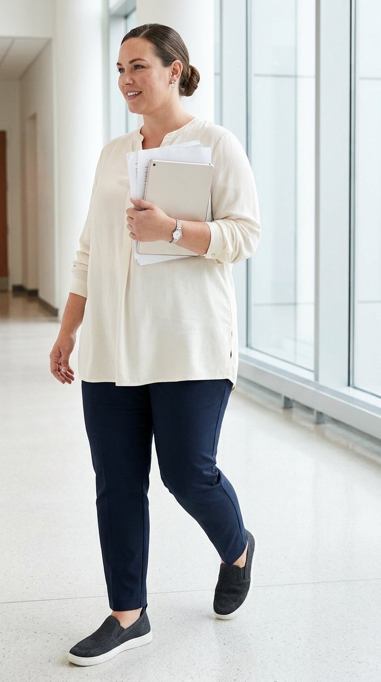 12 Plus Size Business Casual Outfits with Sneakers That Actually Look Office-Ready