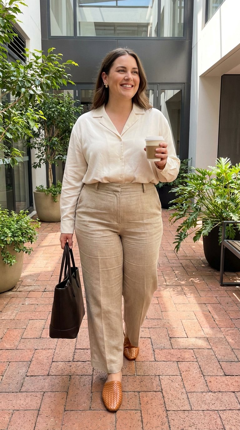 11 Business Casual Flats Outfits for Plus Size Women That Look Polished and Put Together