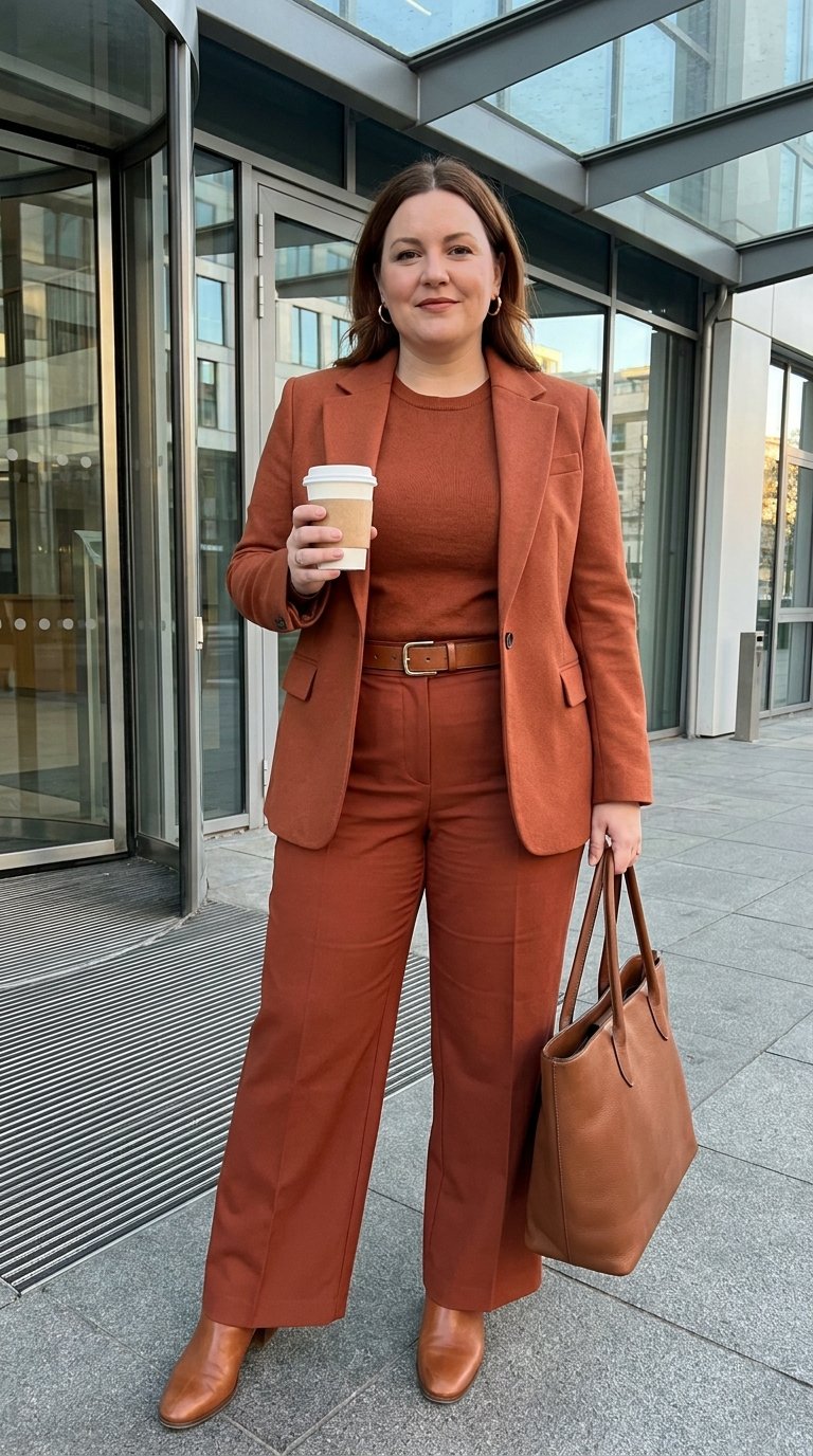 12 Monochrome Business Casual Outfits for Plus Size Women That Look Effortlessly Chic