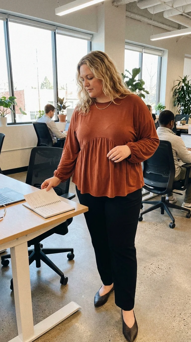 10 Office Outfits for Plus Size Women With Apron Belly That Feel Good All Day