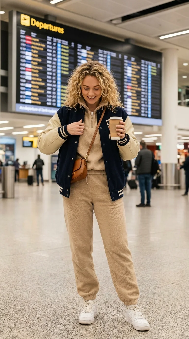 12 Sporty Airport Outfits for Athleisure Lovers