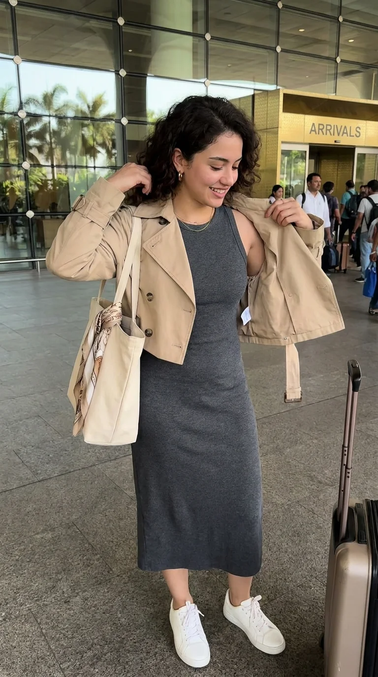 13 Spring Airport Outfits for Light Layered Travel Style