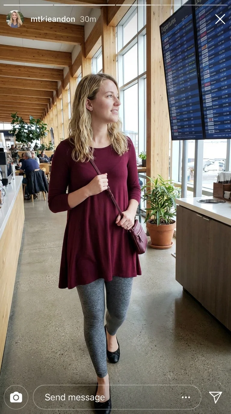 15 Airport Outfits With Leggings That Look Intentional