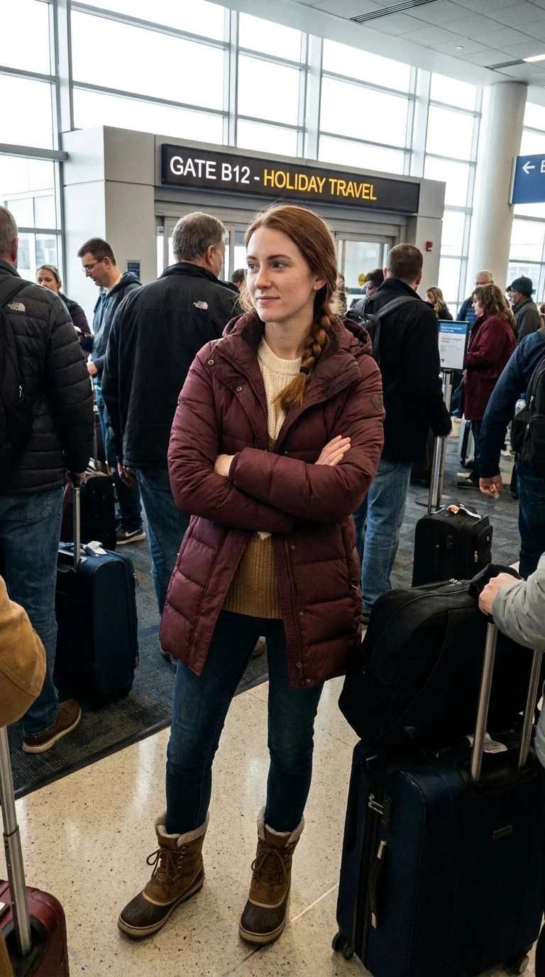12 Christmas and Holiday Airport Outfits for Festive Travel