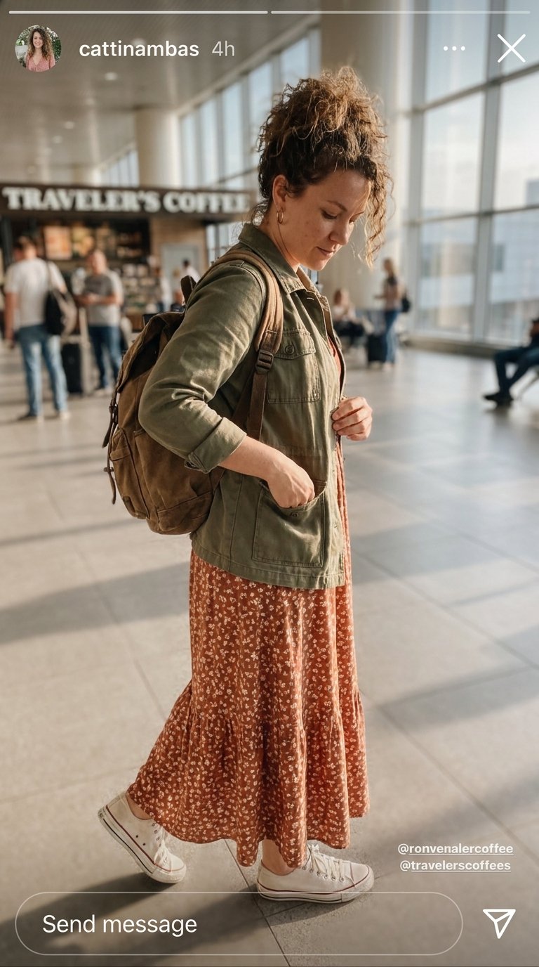 12 Maxi Dress Airport Outfits for Breezy Comfortable Flights