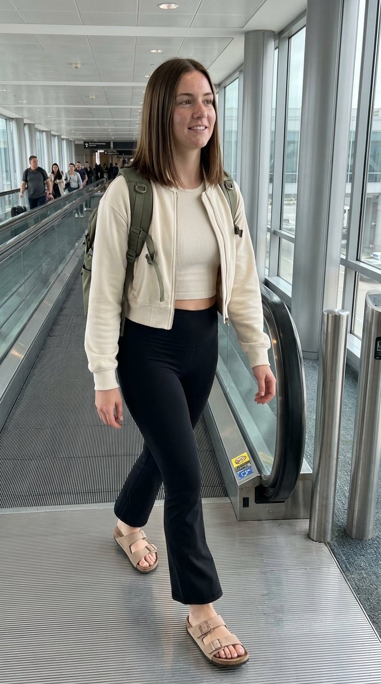 12 Airport Outfits With Birkenstocks for Easy Security Lines