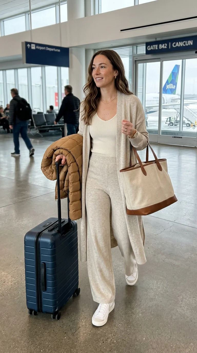 12 Winter to Tropical Airport Outfits for Escaping the Cold