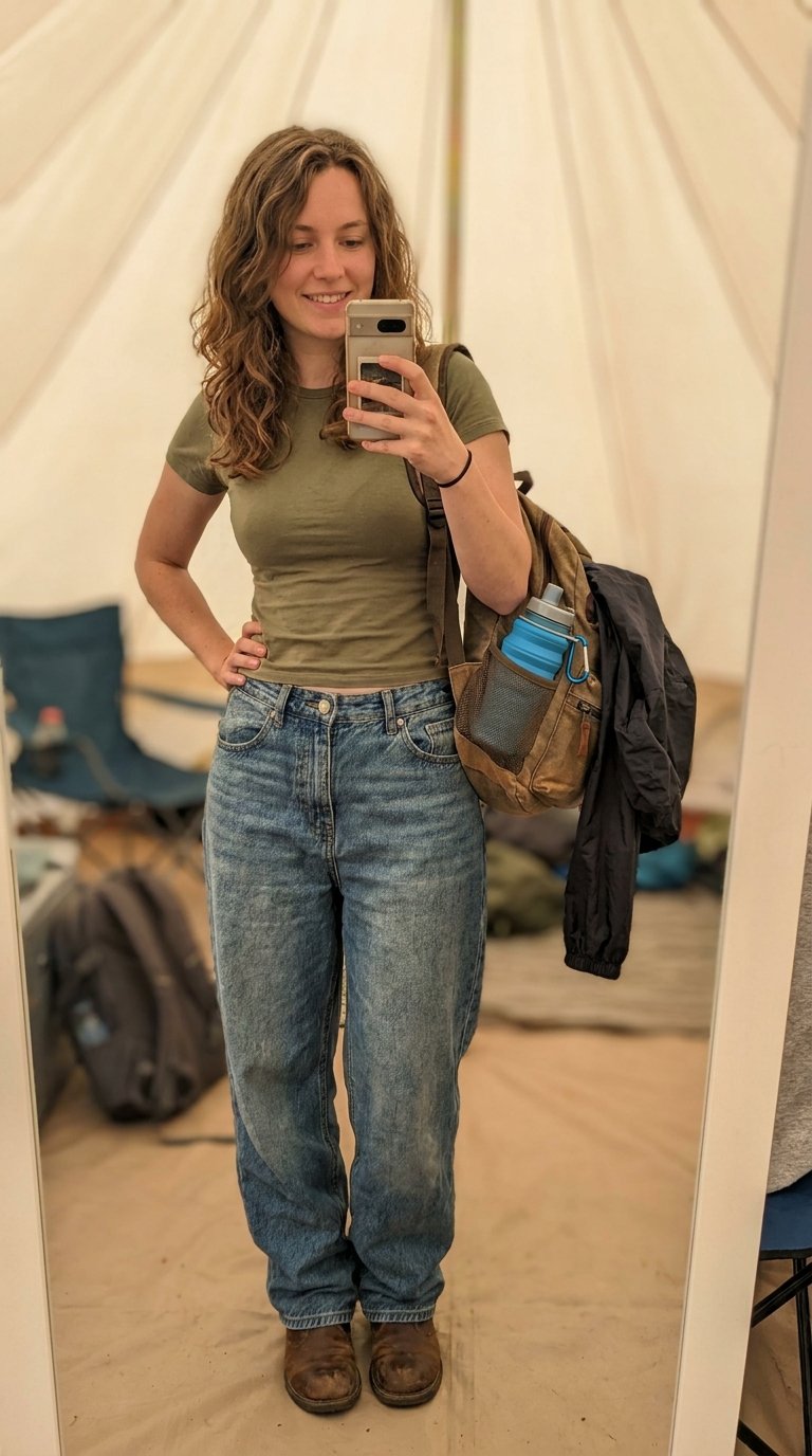 12 Baggy Jeans Festival Outfits for All Day Comfort