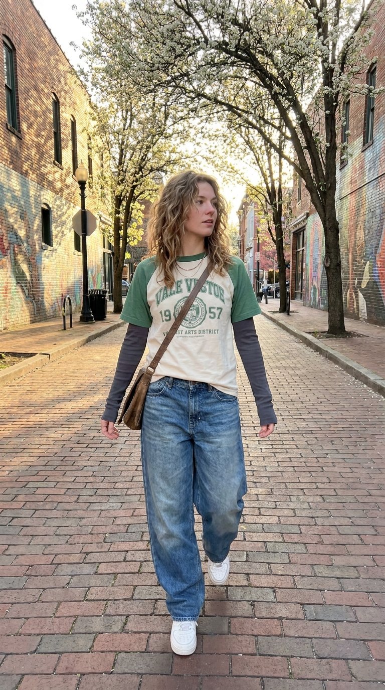 13 Spring Baggy Jeans Outfits for Light Fresh Layers