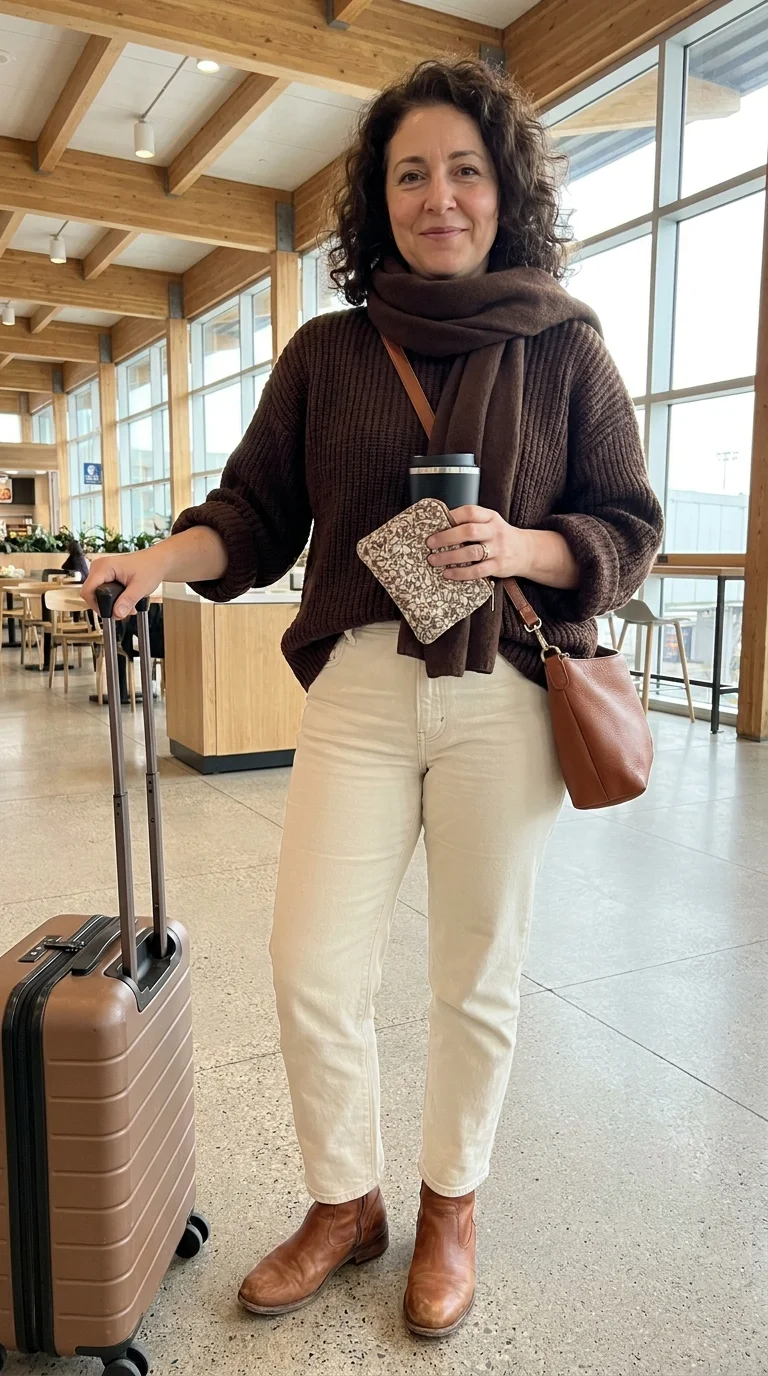 12 Brown Tone Airport Outfits for Rich Earthy Style