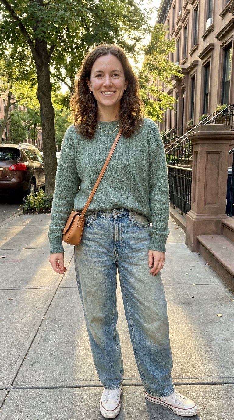 13 Sweater and Baggy Jeans Outfits for Cozy Chic Days