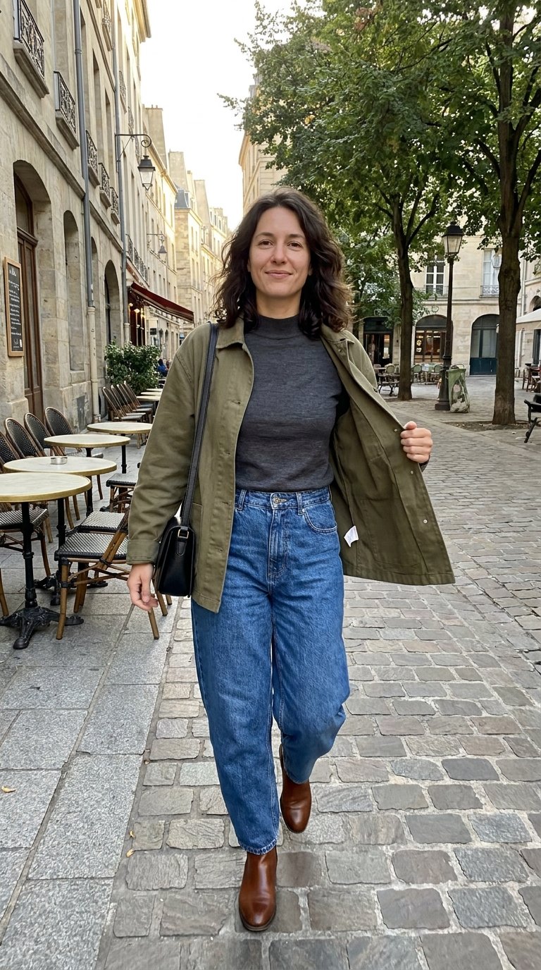 12 Long Sleeve and Baggy Jeans Outfits for Transitional Weather