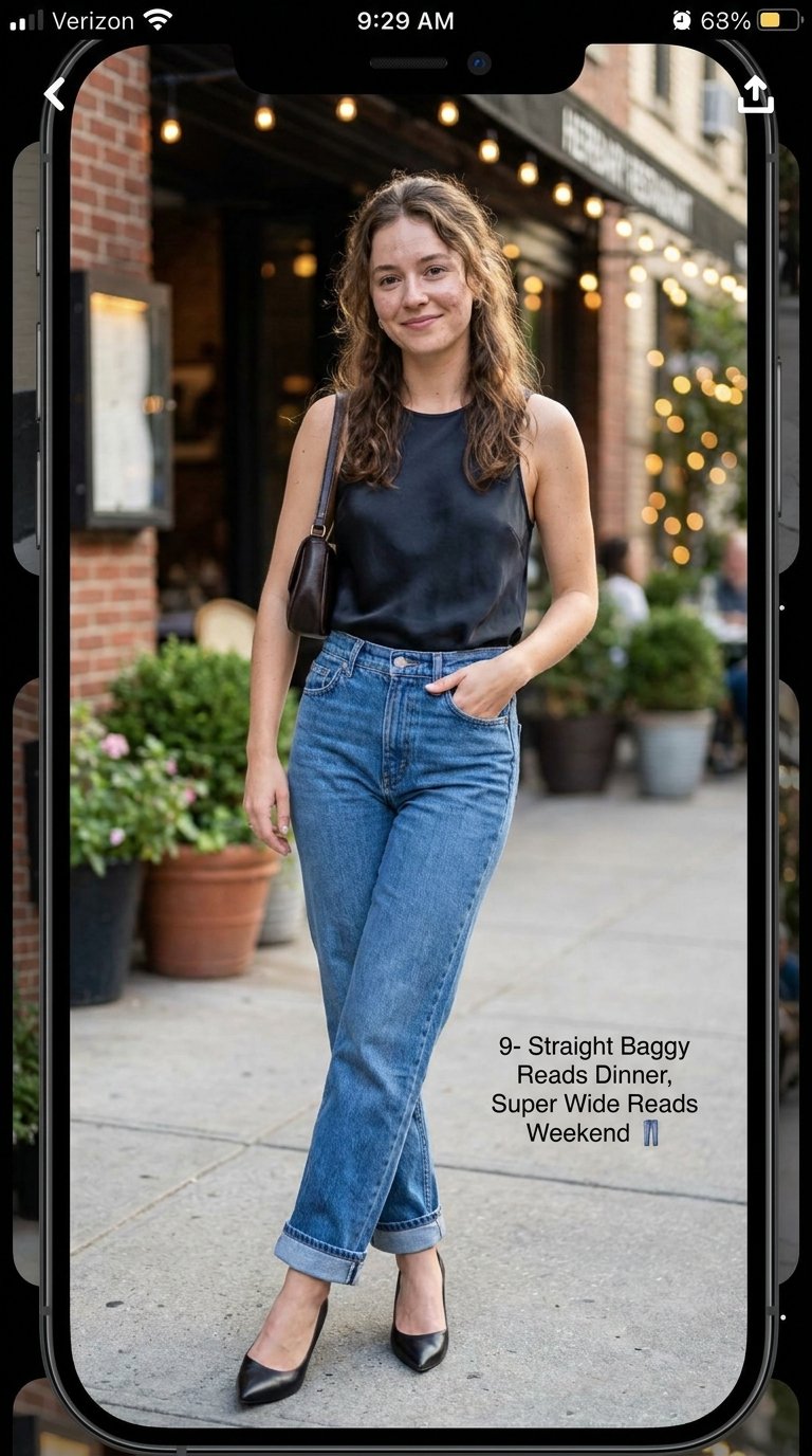12 Baggy Jeans Dinner Date Outfits That Balance Dressy and Relaxed