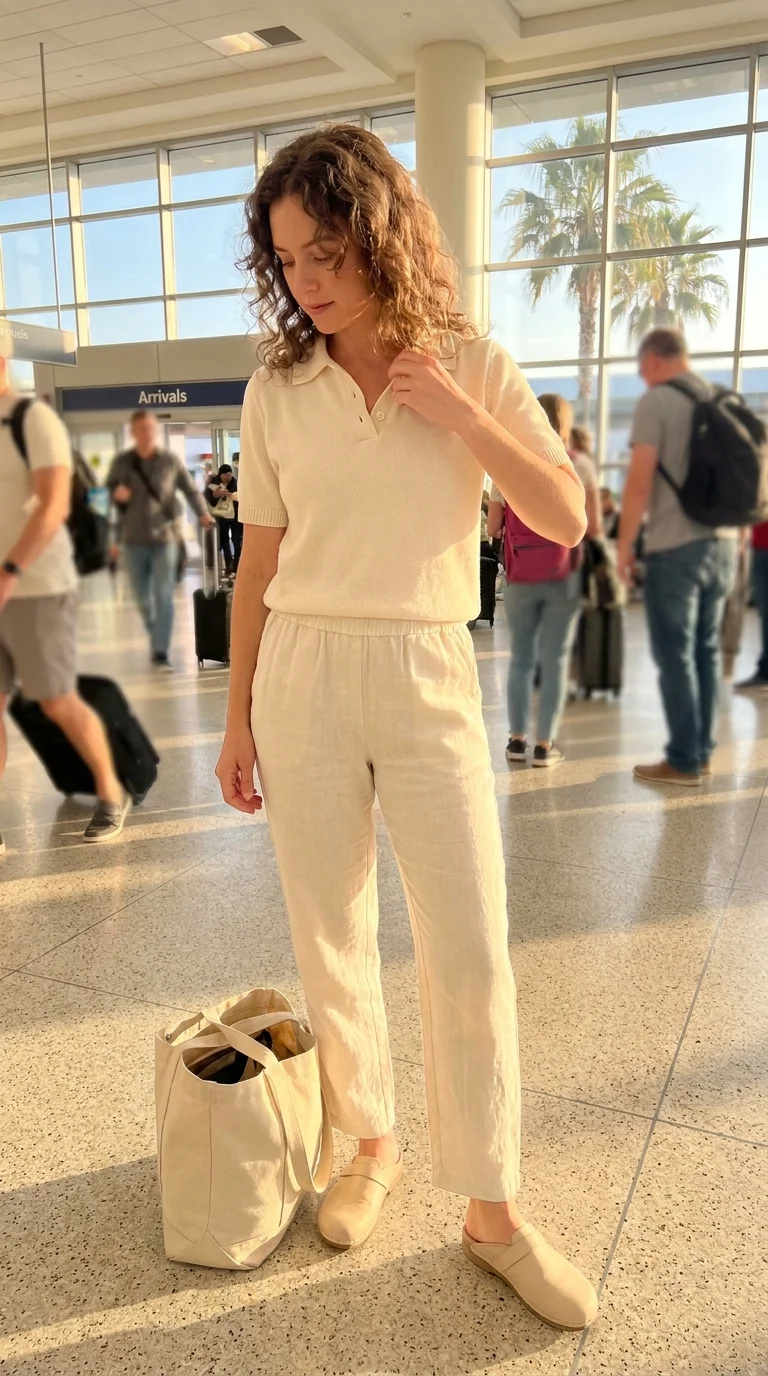 12 All White Airport Outfits for Brave Stylish Travelers