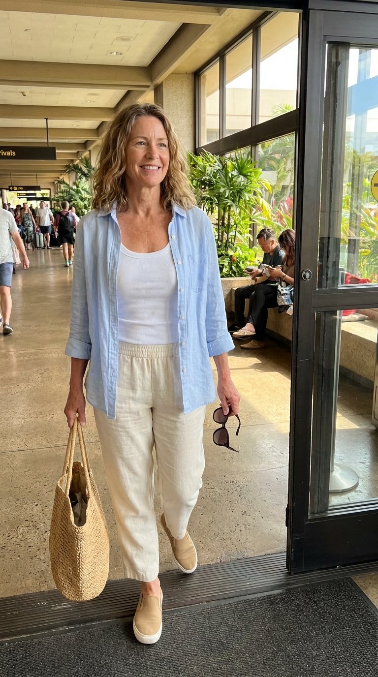 12 Airport Outfits for Women Over 50