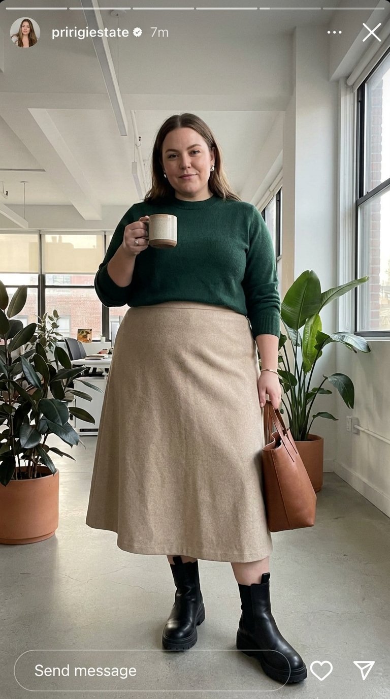 11 Plus Size Office Outfits with Ankle Boots That Look Sharp and Professional