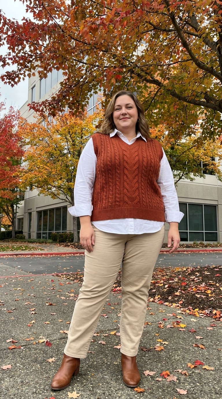 11 Beige Work Pants Outfits for Plus Size Women That Look Polished All Year