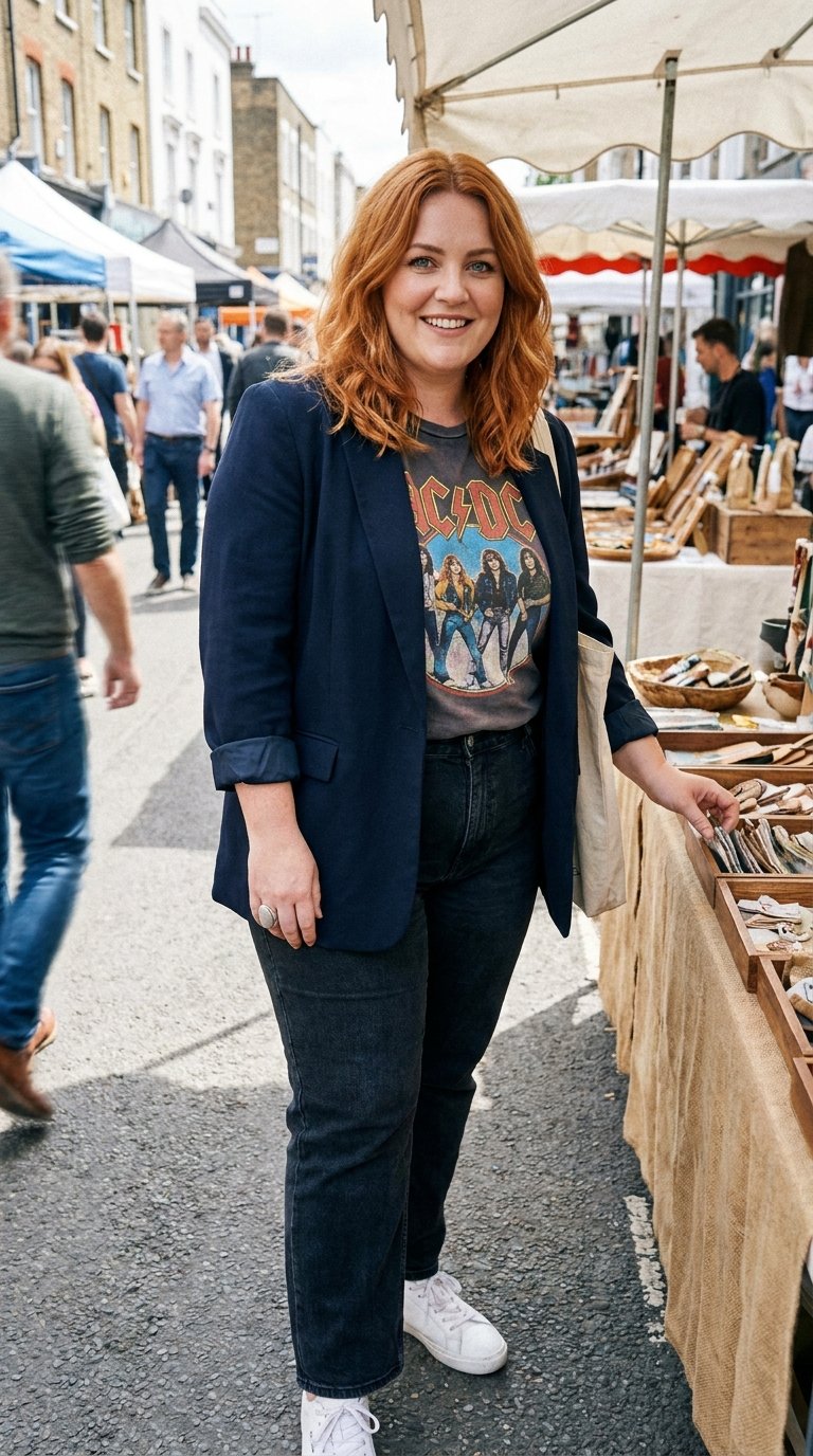 10 Navy Blazer Outfits for Plus Size Women That Work for Literally Everything