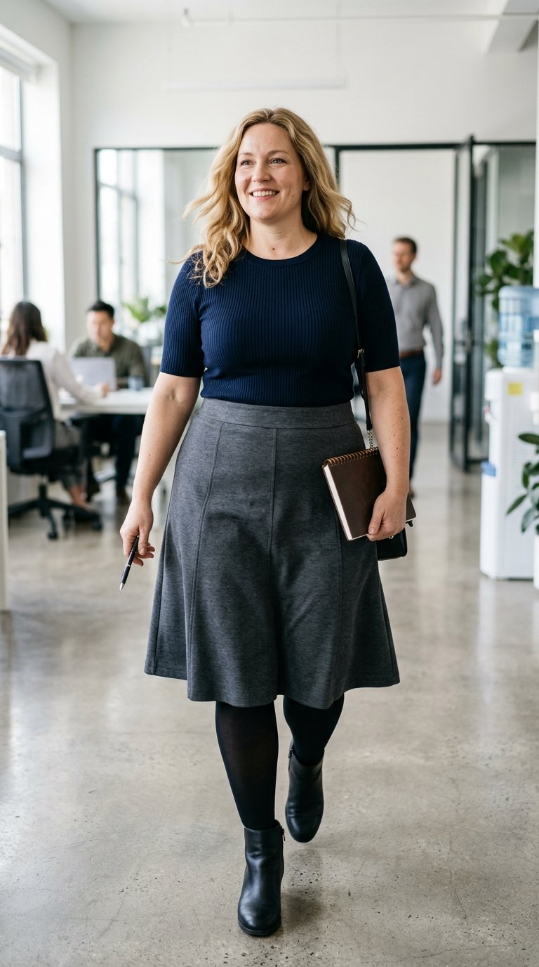 10 Inverted Triangle Work Outfits for Plus Size Women That Balance Beautifully