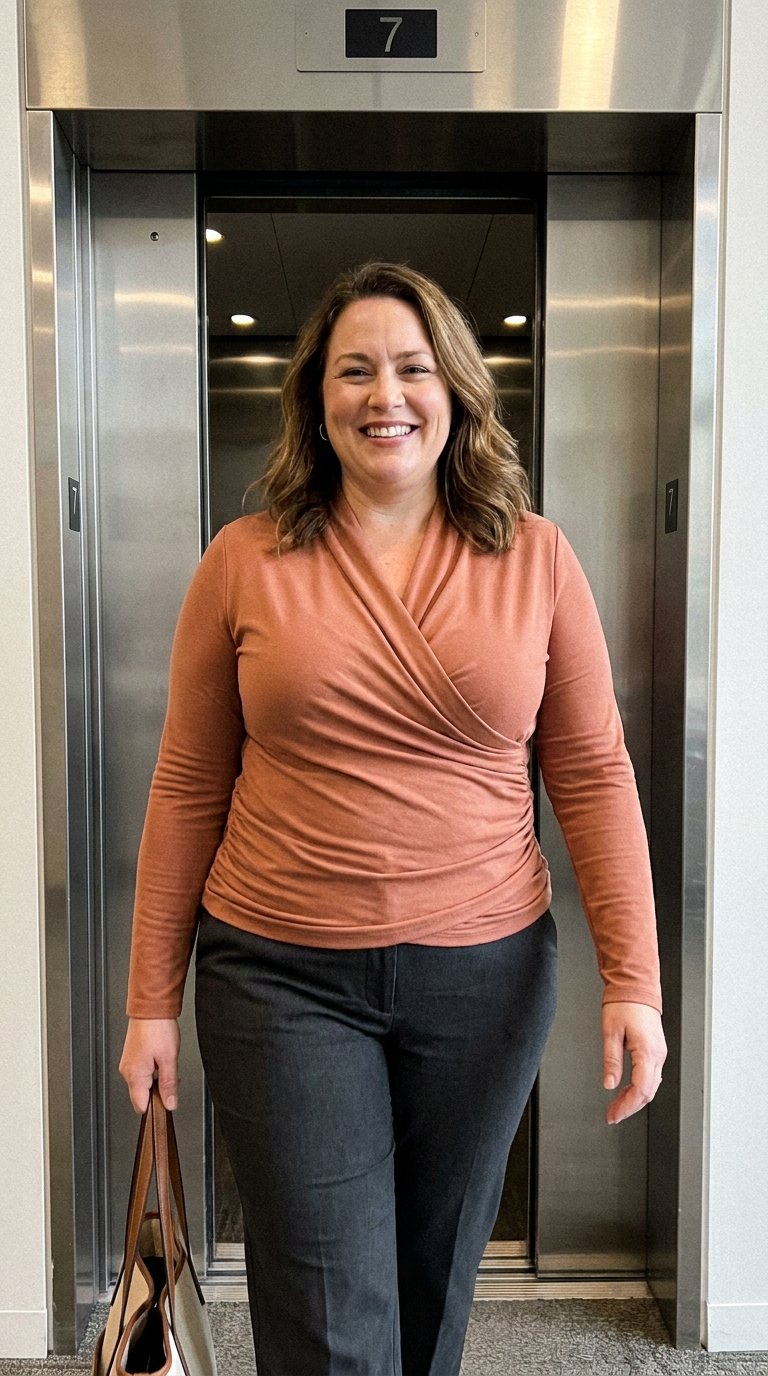 10 Apple-Shaped Plus Size Work Outfits That Actually Flatter Your Midsection