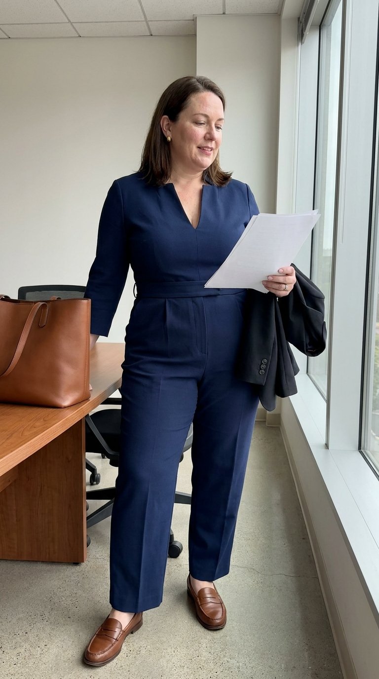 10 Plus Size Office Outfits With Loafers That Look Polished and Feel Comfortable