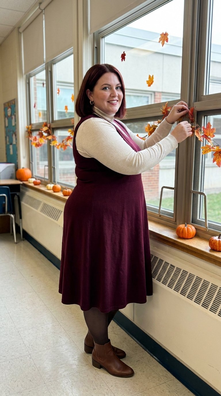 10 Fall Teacher Outfits for Plus Size Women That Actually Work for a Full School Day